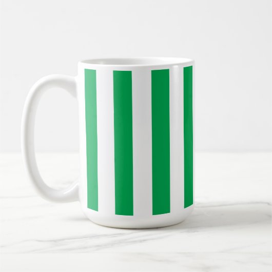 Mug Rayures de cabane vertes et blanches (Gauche)