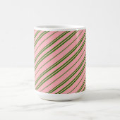 Mug Rayures de canne à bonbon rose et verte (Centre)