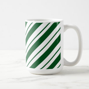 Mug Rayures de canne à sucre de Noël en vert et blanc