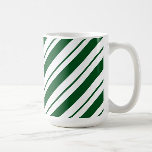 Mug Rayures de canne à sucre de Noël en vert et blanc (Droite)