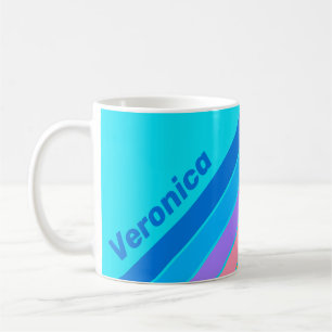 Mug Rayures de ciel océanique néon des années 80 avec