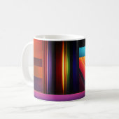 Mug Rayures de coucher de soleil néon (Devant gauche)