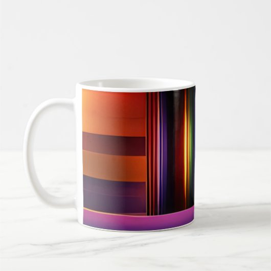 Mug Rayures de coucher de soleil néon (Gauche)