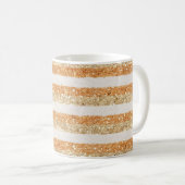 Mug Rayures de crème scintillante orange doré (Devant droit)