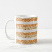Mug Rayures de crème scintillante orange doré (Gauche)