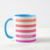 Mug Rayures de dégradé orange et rose du coucher du so (Gauche)