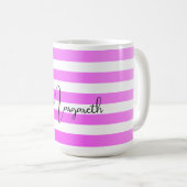 Mug Rayures de dégradé pourpre de néon personnalisées (Devant droit)
