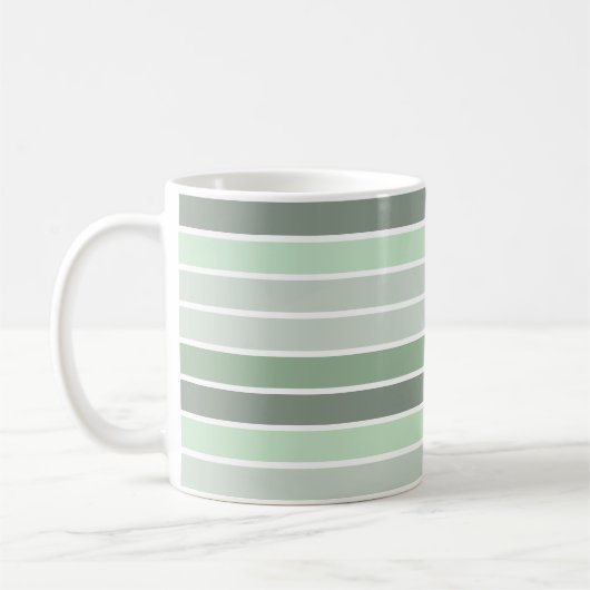Mug Rayures de différentes nuances de vert (Gauche)