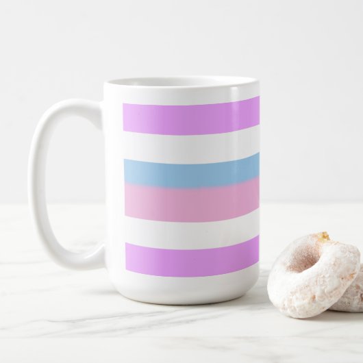 Mug Rayures de fierté intersexe (Avec donut)