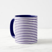 Mug Rayures de marin - bleu marine et blanc (Devant gauche)
