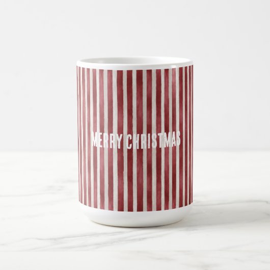 Mug Rayures de Noël crème rouge (Centre)