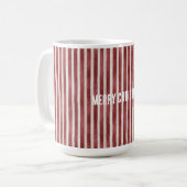 Mug Rayures de Noël crème rouge (Devant gauche)