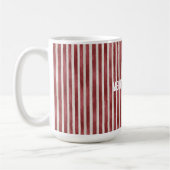 Mug Rayures de Noël crème rouge (Gauche)