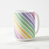 MUG RAYURES DE PÂQUES JAUNE VERT ROSE VIOLET (Devant droit)