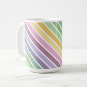 MUG RAYURES DE PÂQUES JAUNE VERT ROSE VIOLET (Devant gauche)
