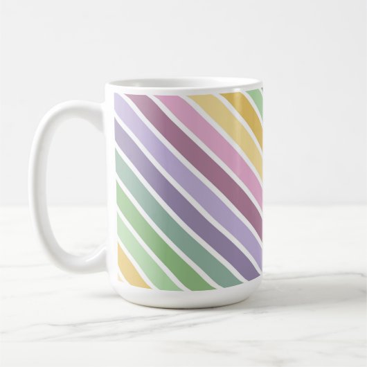 MUG RAYURES DE PÂQUES JAUNE VERT ROSE VIOLET (Gauche)