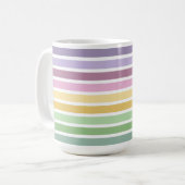 MUG RAYURES DE PÂQUES JAUNE VERT ROSE VIOLET (Devant gauche)