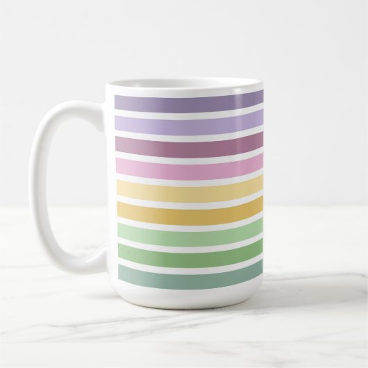 MUG RAYURES DE PÂQUES JAUNE VERT ROSE VIOLET (Gauche)