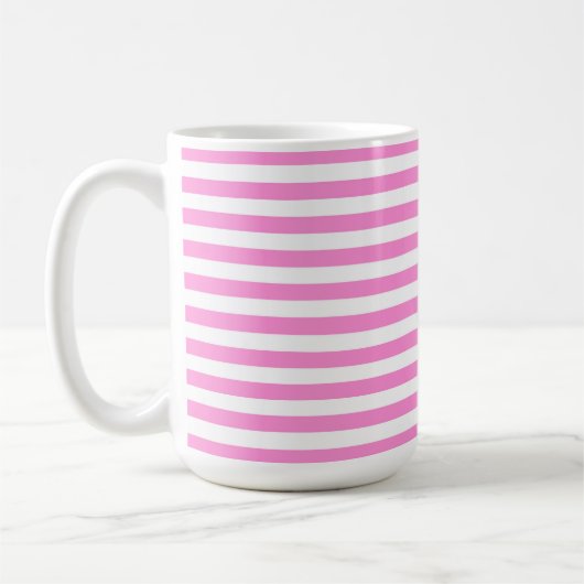 MUG RAYURES DE PÂQUES ROSE ET BLANC (Gauche)
