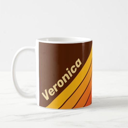 Mug Rayures de Style Vintage avec Nom (Gauche)