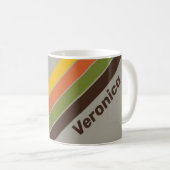Mug Rayures de Sunset Clover avec nom (Devant droit)
