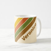 Mug Rayures de Trèfle au Lever du Soleil avec Nom (Devant droit)