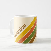 Mug Rayures de Trèfle au Lever du Soleil avec Nom (Devant gauche)