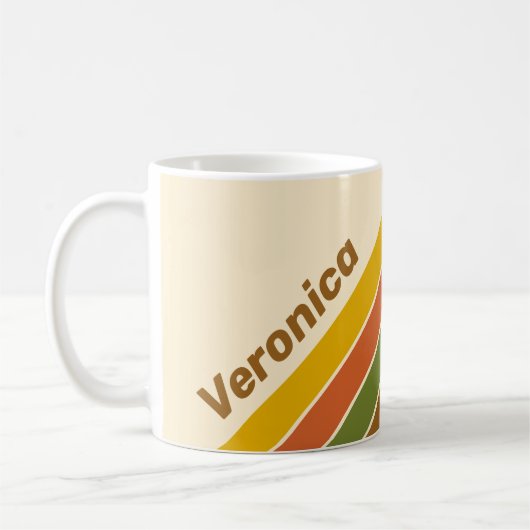 Mug Rayures de Trèfle au Lever du Soleil avec Nom (Gauche)