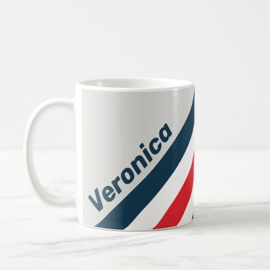 Mug Rayures de Warbird avec nom (Gauche)