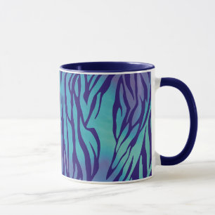Mug Rayures de zèbre bleu aqua et violet