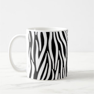 Mug Rayures de zèbre en effet de fourrure noir et blan