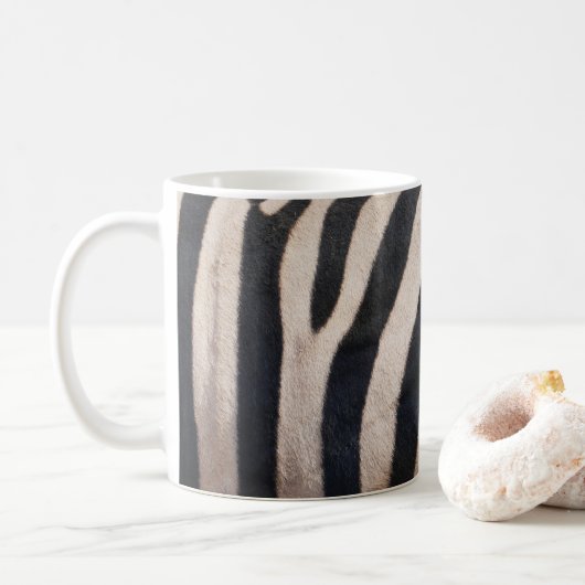 Mug Rayures de zèbre noir et blanc (Avec donut)