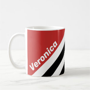 Mug Rayures de zèbre urbaines rétro avec nom