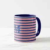 Mug Rayures d'été Monogramme Océan (Devant droit)