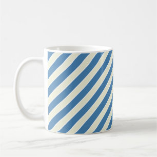Mug Rayures diagonales sophistiquées en bleu acier et 