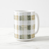 Mug Rayures écossaises vert jaune blanc (Devant droit)