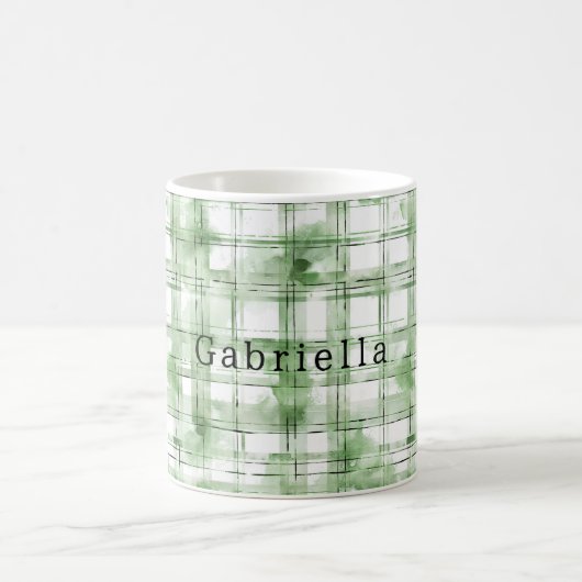 Mug Rayures écossaises vertes blanches (Centre)