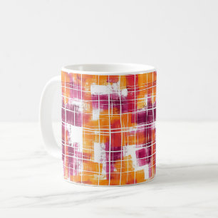 Mug Rayures écossaises violettes orange funky