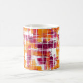 Mug Rayures écossaises violettes orange funky (Centre)