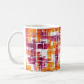 Mug Rayures écossaises violettes orange funky (Gauche)