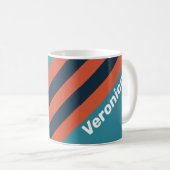 Mug Rayures en éclaboussures de sarcelle rétro avec no (Devant droit)
