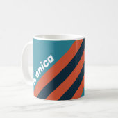 Mug Rayures en éclaboussures de sarcelle rétro avec no (Devant gauche)