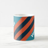 Mug Rayures en éclaboussures de sarcelle rétro avec no (Centre)
