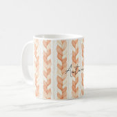 Mug Rayures en noeud de crème de pêche (Devant gauche)