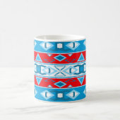 Mug Rayures et formes géométriques de rouge bleu blanc (Centre)