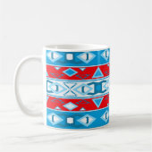 Mug Rayures et formes géométriques de rouge bleu blanc (Gauche)