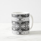 Mug Rayures et formes géométriques gris blanc (Devant droit)