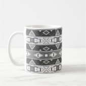 Mug Rayures et formes géométriques gris blanc (Gauche)