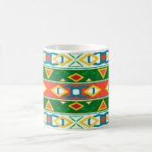 Mug Rayures et formes géométriques vert orange blanc (Centre)