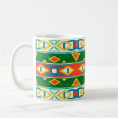 Mug Rayures et formes géométriques vert orange blanc (Gauche)